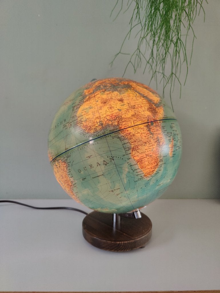 Vintage Columbus Duplex wereldbol, Paul Oestergaard, 1980's, Gebruikt, 26 cm, Staatkundige wereldbol, Educatief