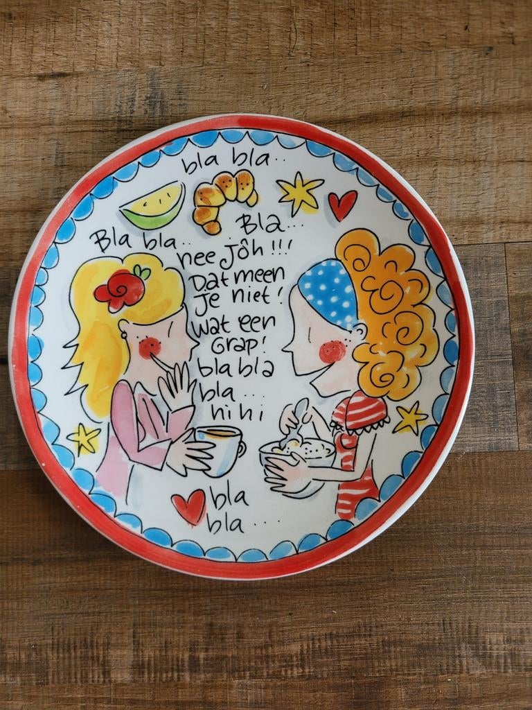 Blond Amsterdam bord 'Bla bla nee joh', Huis en Inrichting, Keuken | Servies, Ophalen of Verzenden