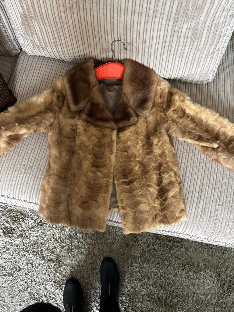 Vintage nertsbontjas, Ophalen of Verzenden, Gedragen, Maat 38/40 (M), Bruin