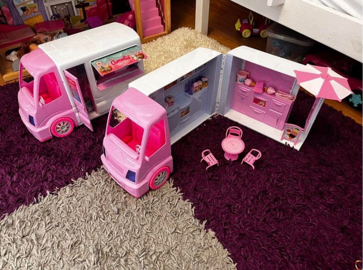 Barbie camper ijsco truck, Ophalen of Verzenden, Zo goed als nieuw