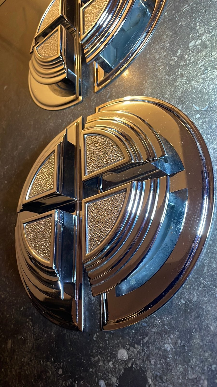 2xset van 2 ART DECO Deurgrepen Jaren 30 Grepen Chrome greep, Ophalen of Verzenden