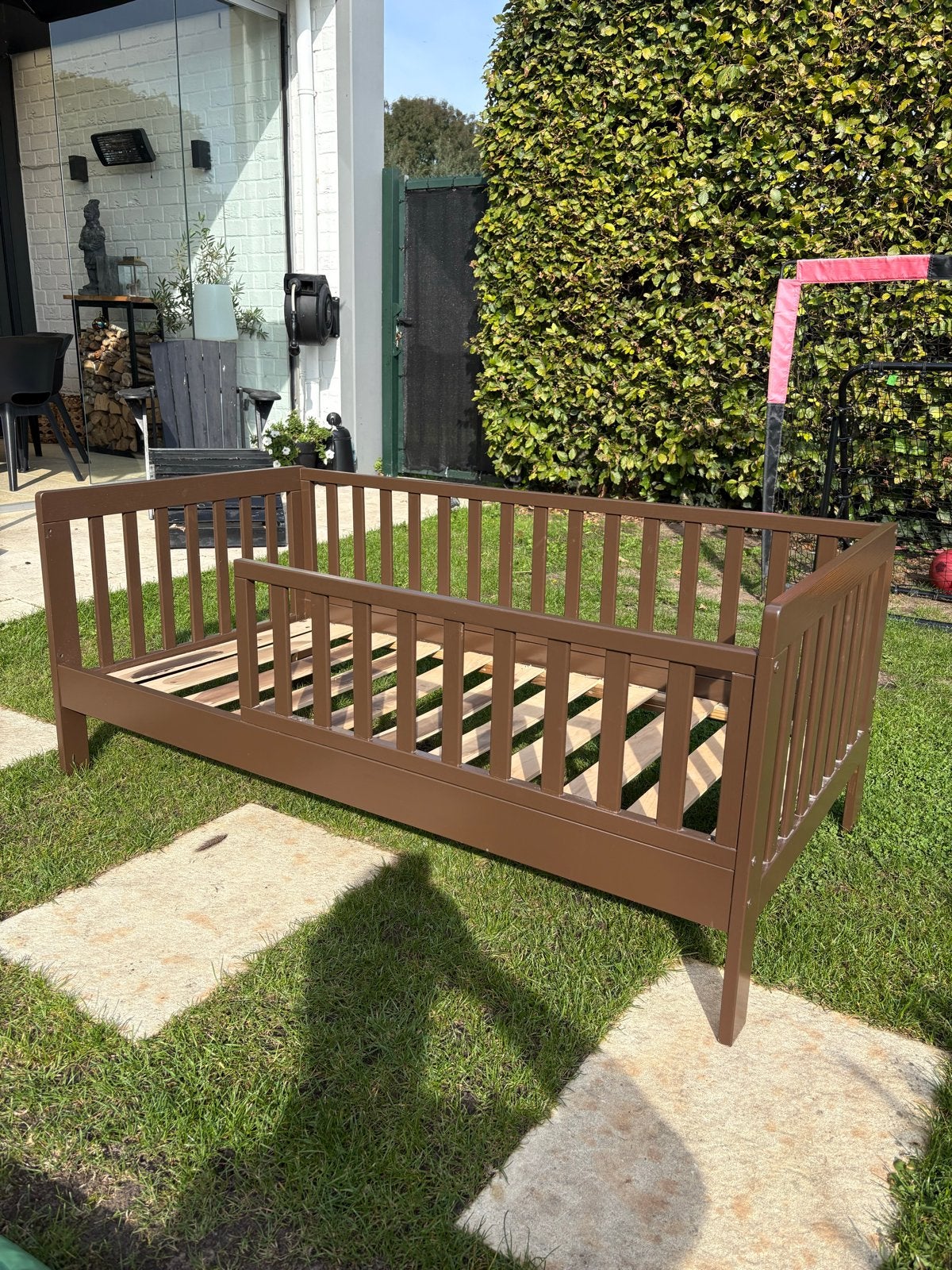 Petite Amelie Plume Ledikant - Bruin, Ophalen, 70 tot 85 cm, 140 tot 160 cm, Zo goed als nieuw