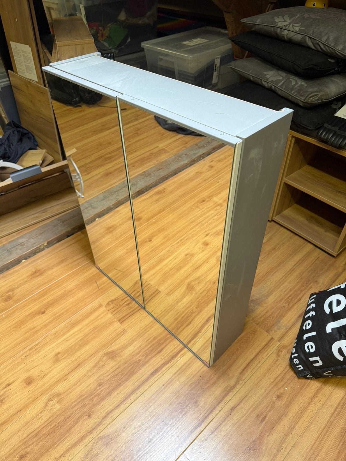 IKEA ENHET Spiegelkast met 2 deuren, Ophalen, Zo goed als nieuw, Minder dan 100 cm, Rechthoekig
