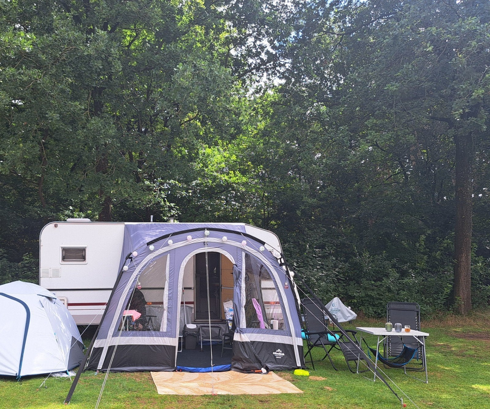 deeltent caravan, Ophalen