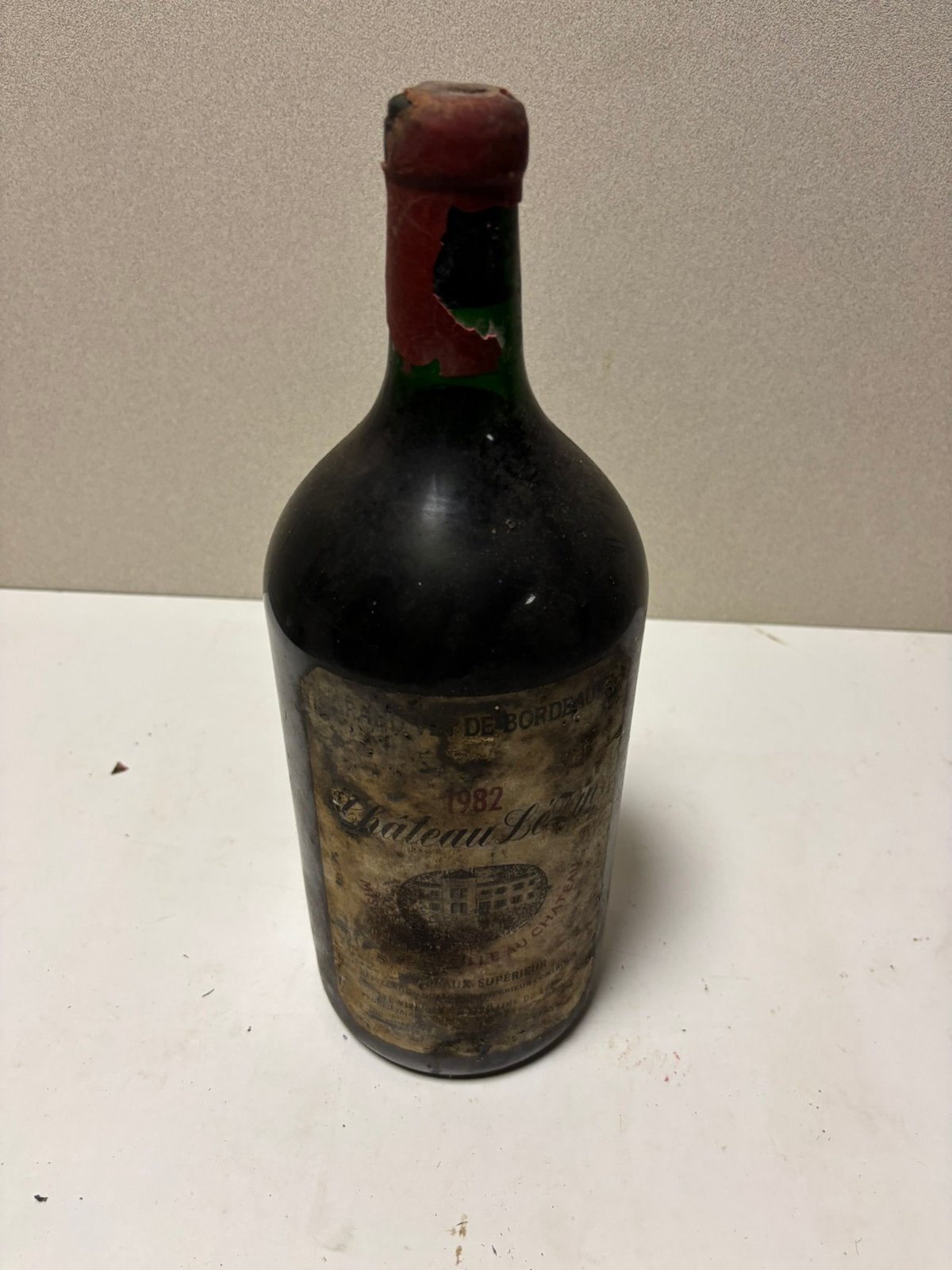 Château Lézin 1982 - Vintage 1.5L Magnum Bordeaux, Ophalen, Zo goed als nieuw, Frankrijk, Rode wijn