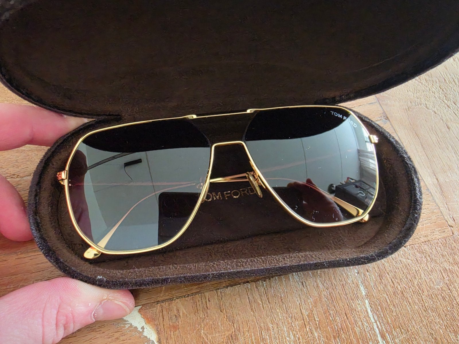 Tom Ford zonnebril TF852 Gilles 02, Ophalen of Verzenden, Zo goed als nieuw, Bruin, Overige merken