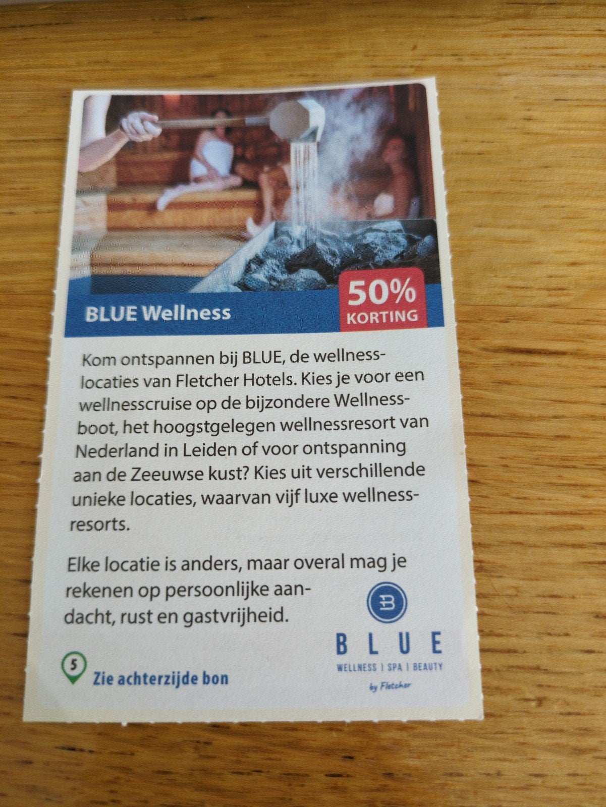 Kortingsbon voor Blue Wellness, 50 % korting, Tickets en Kaartjes, Twee personen, Kortingsbon, Spa of Sauna