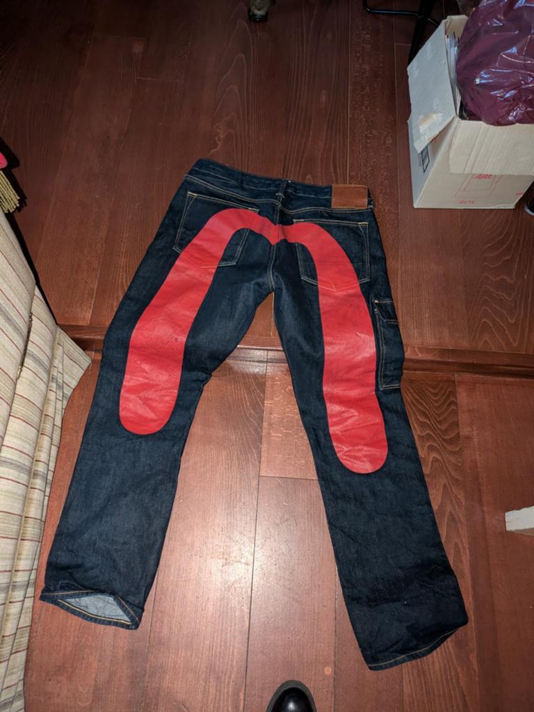 Evisu baggy spijkerbroek, Ophalen of Verzenden, Zo goed als nieuw, Blauw, W32 (confectie 46) of kleiner