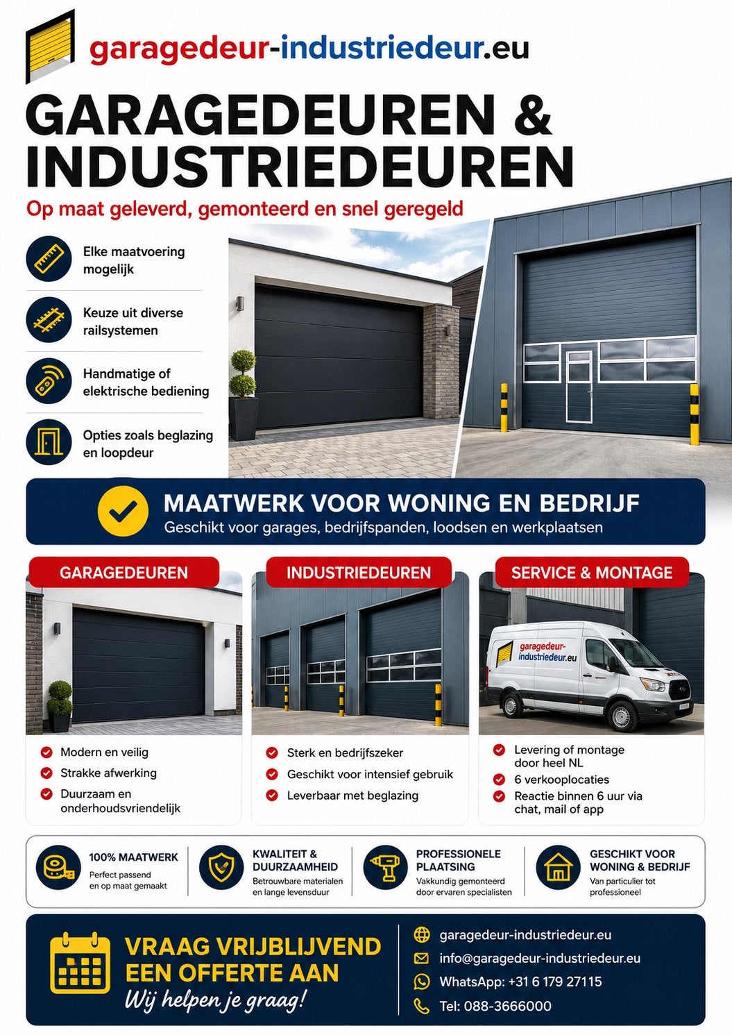 Nieuwe Garagedeuren, Roldeuren, Industriedeuren ISO40 NL, Doe-het-zelf en Verbouw, Garagedeur, Ophalen of Verzenden, Zo goed als nieuw