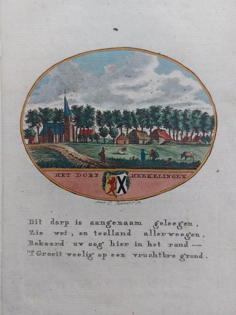 14 / Heekelingen Hekelingen Spijkernisse Gravure 18e eeuw, Ophalen of Verzenden