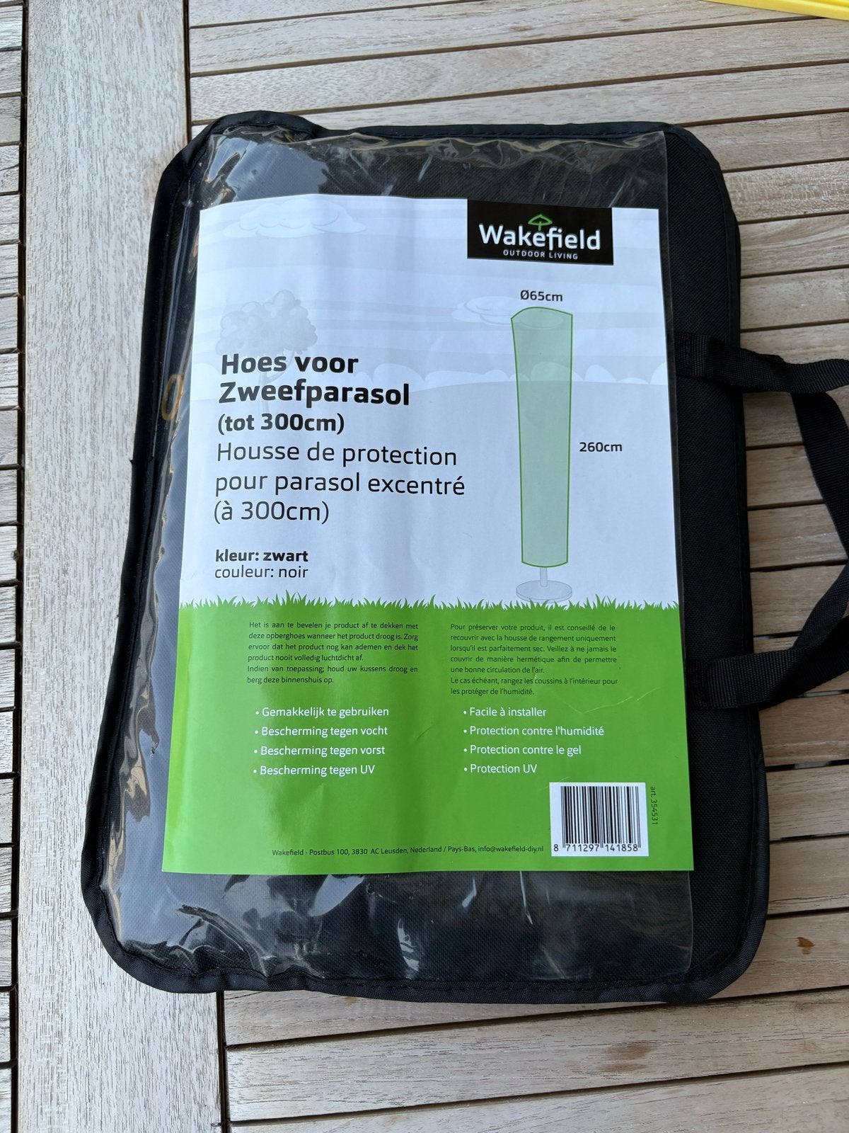 Wakefield Hoes voor Zweefparasol (tot 300cm) - Zwart, Tuin en Terras, Nieuw, Waterdicht, Parasolhoes, 2 tot 3 meter