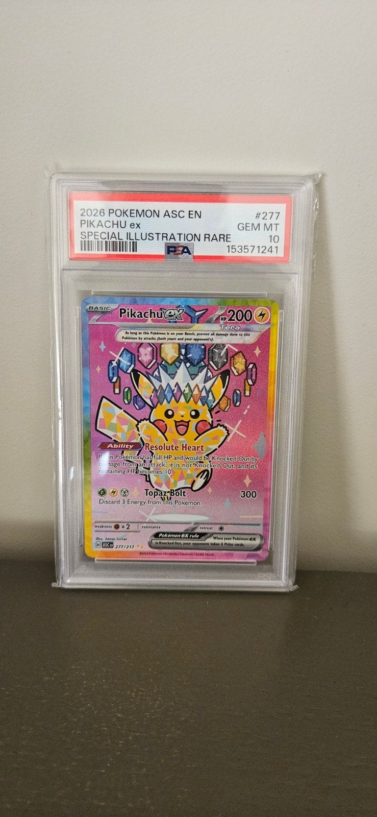 Pikachy ASC 277 PSA 10, Hobby en Vrije tijd, Verzamelkaartspellen | Yu-gi-Oh!, Ophalen of Verzenden, Nieuw