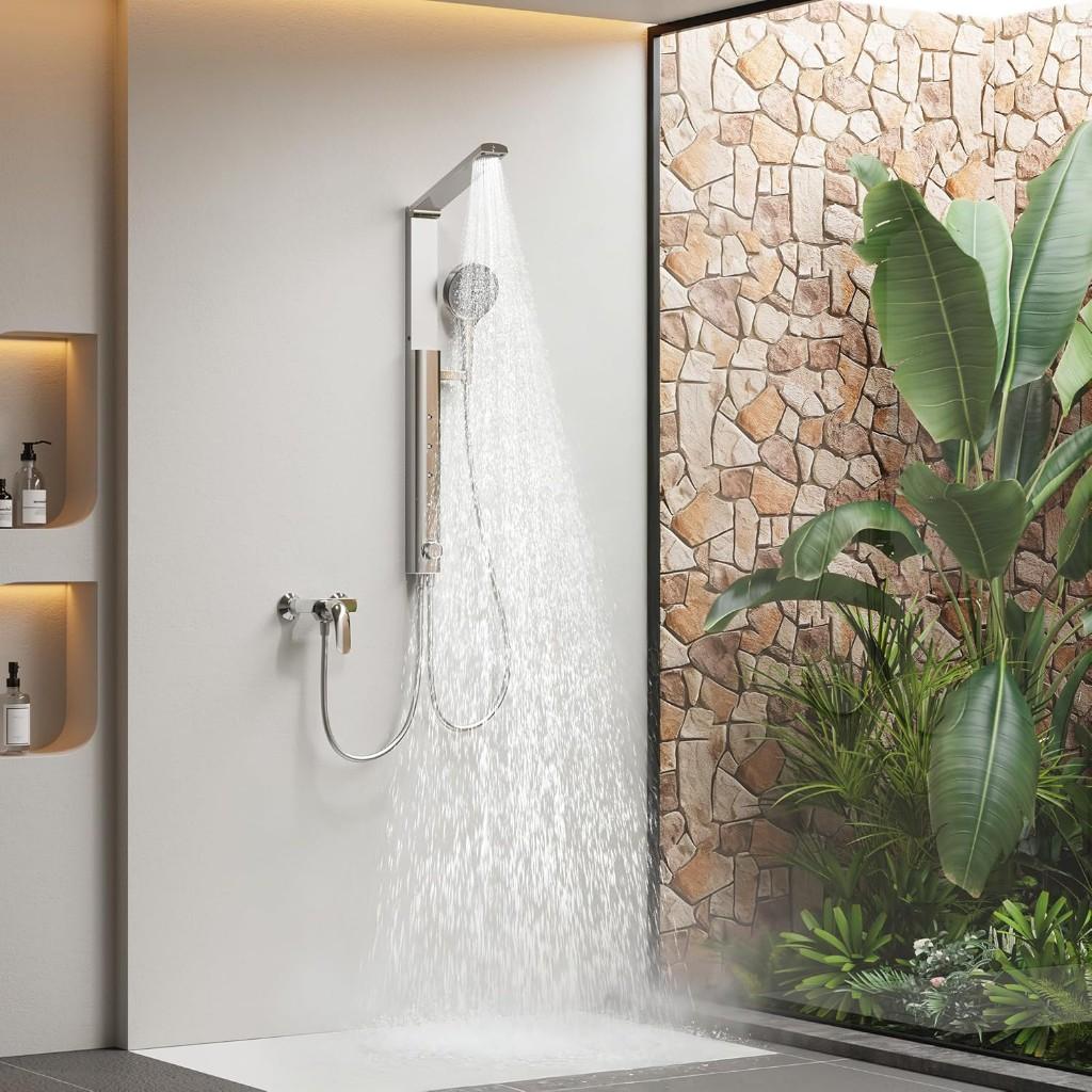Luxe Regendouche Set - Inklapbaar & Verstelbaar - NIEUW, Ophalen of Verzenden, Nieuw, Chroom, Douche