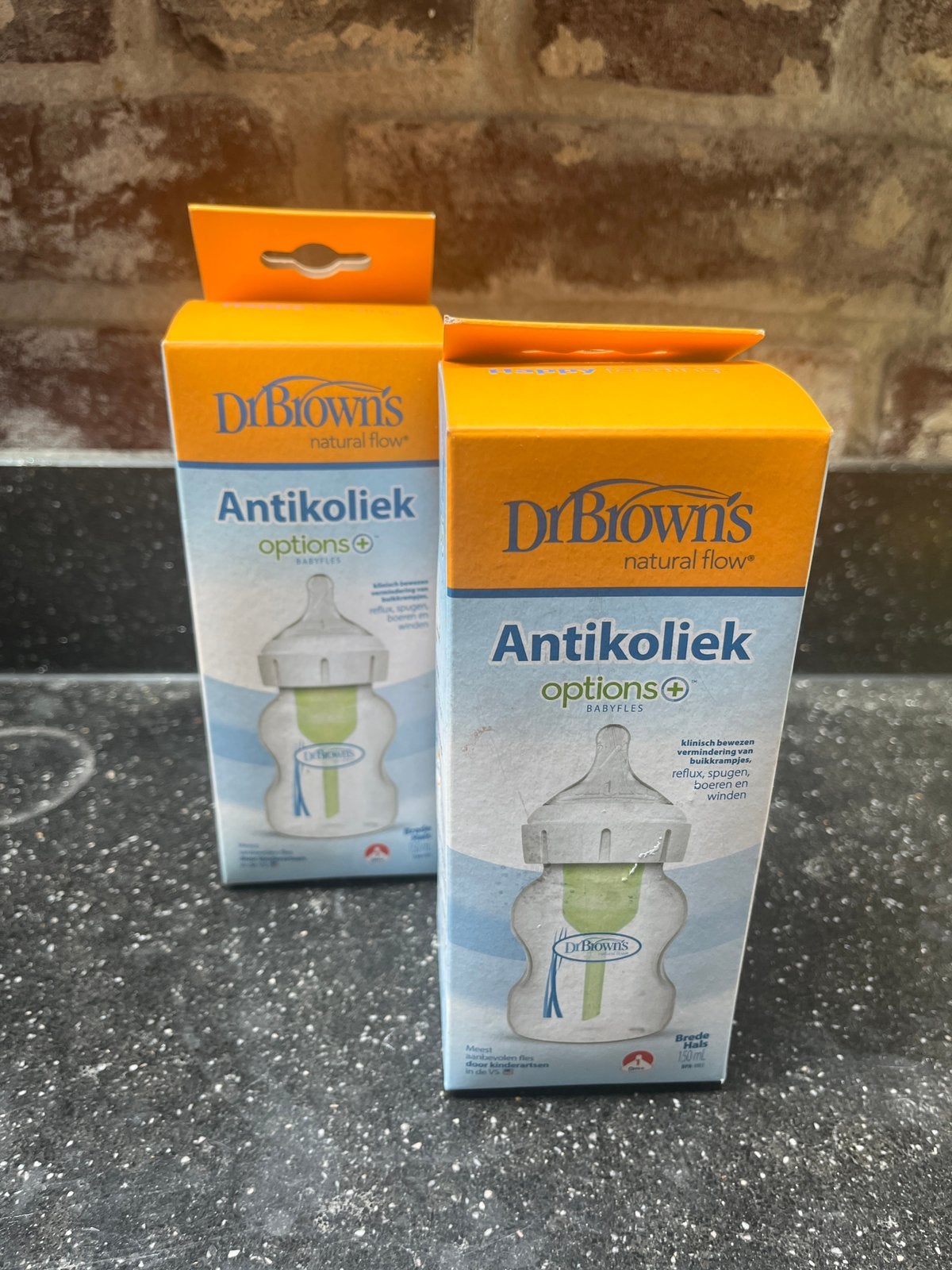 Dr Brown brede hals fles 150ml, Ophalen of Verzenden, Nieuw, Babyfles, Dr. Brown's