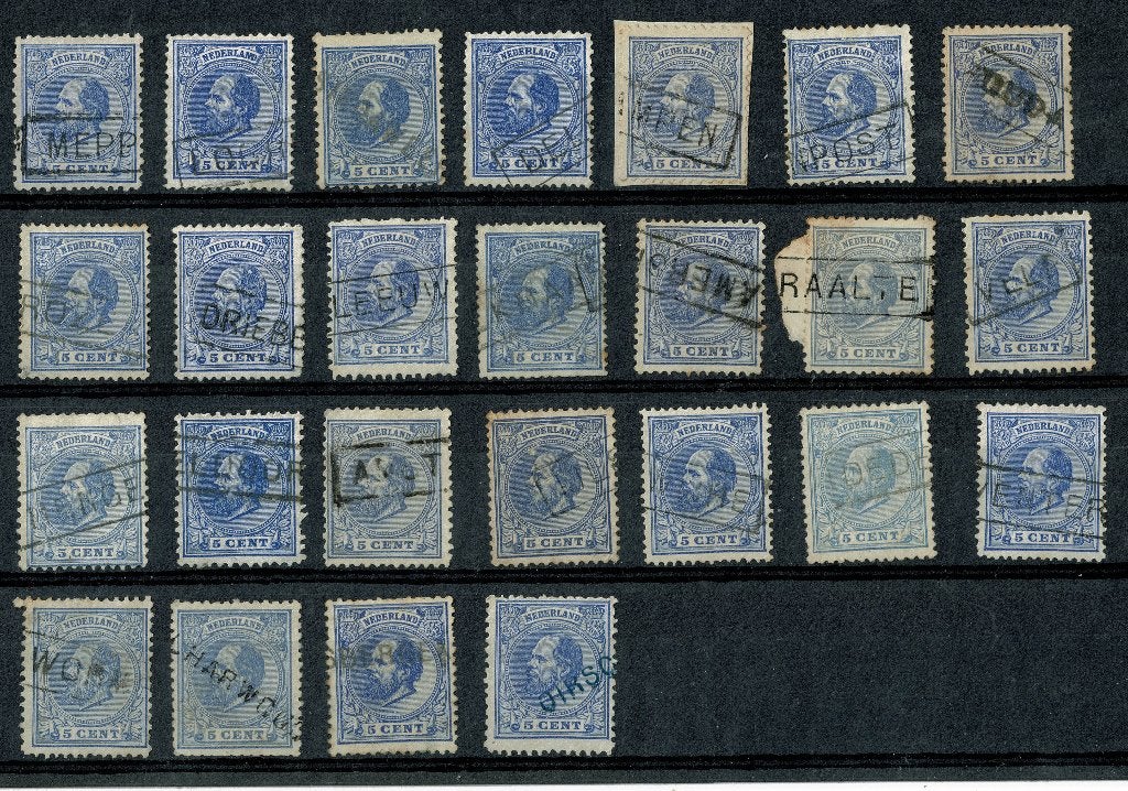 NEDERLAND een stempel verzameling op NVPH 19, Ophalen of Verzenden, T/m 1940, Gestempeld