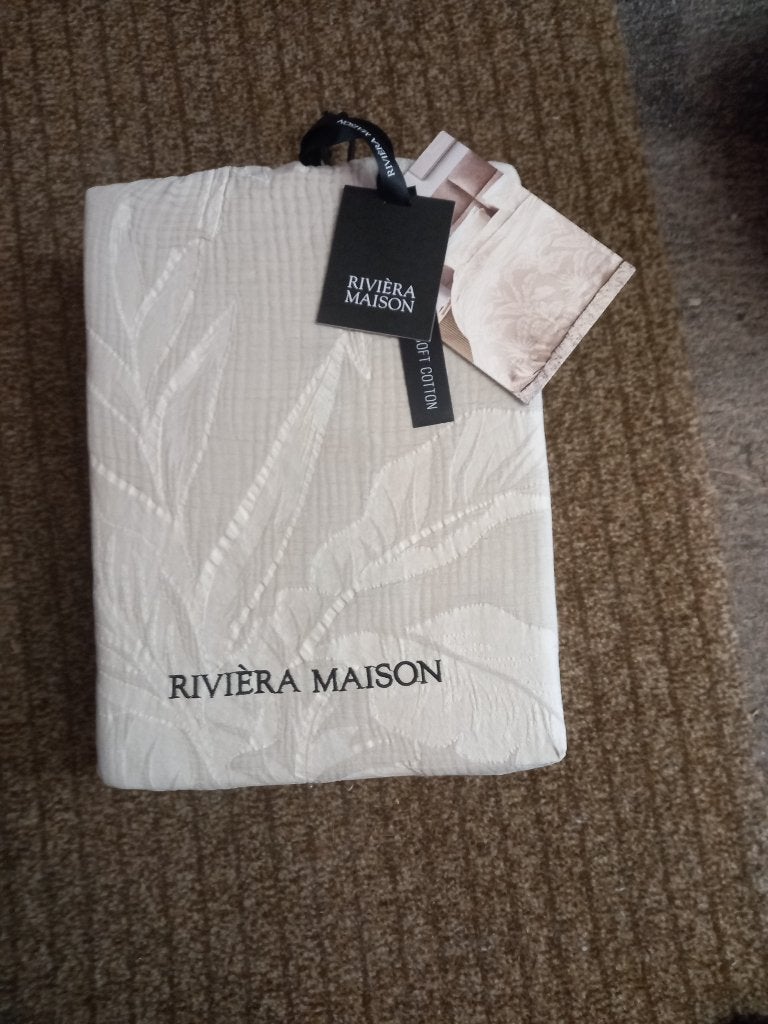 Riviera Maison dekbedovertrek BOTANICA nieuwe collectie, Eenpersoons, Beige, Dekbedovertrek, Nieuw