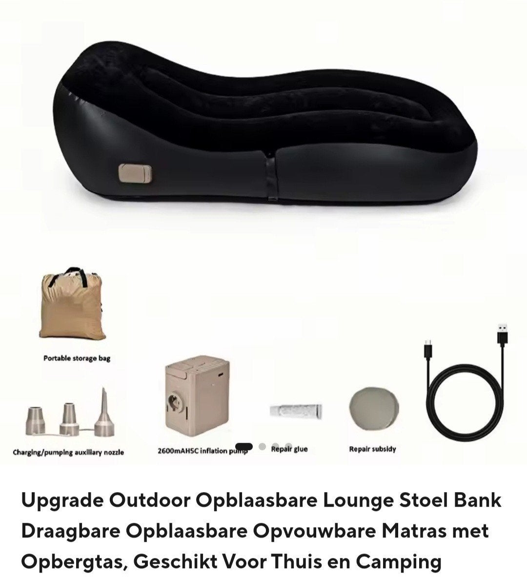 Opblaasbare Lounge Stoel Bank met Ingebouwde Pomp, Ophalen of Verzenden, Ingebouwde pomp, Zo goed als nieuw, 1-persoons