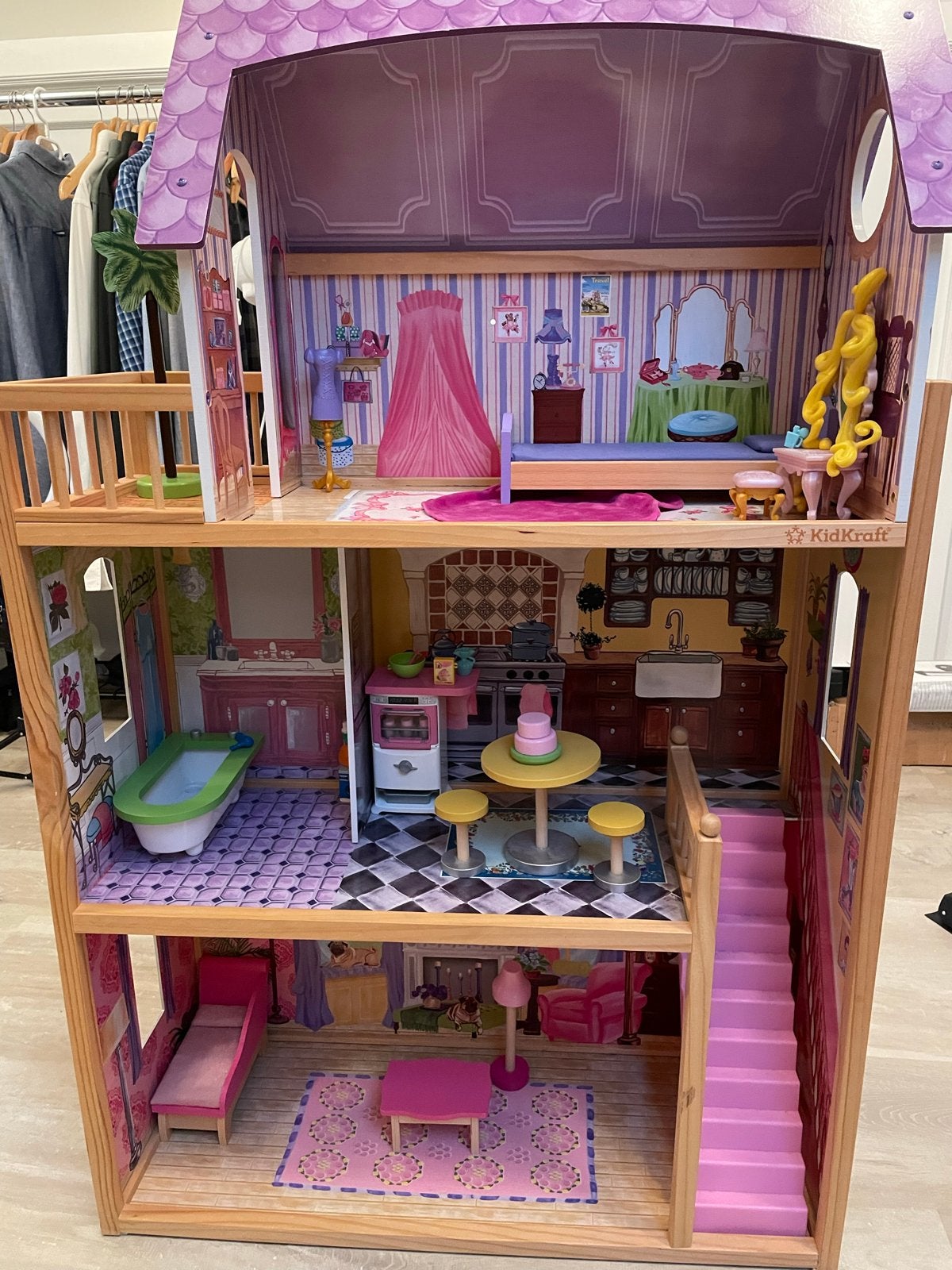 KidKraft Houten Poppenhuis met Meubels en barbies, Ophalen, Gebruikt, Poppenhuis