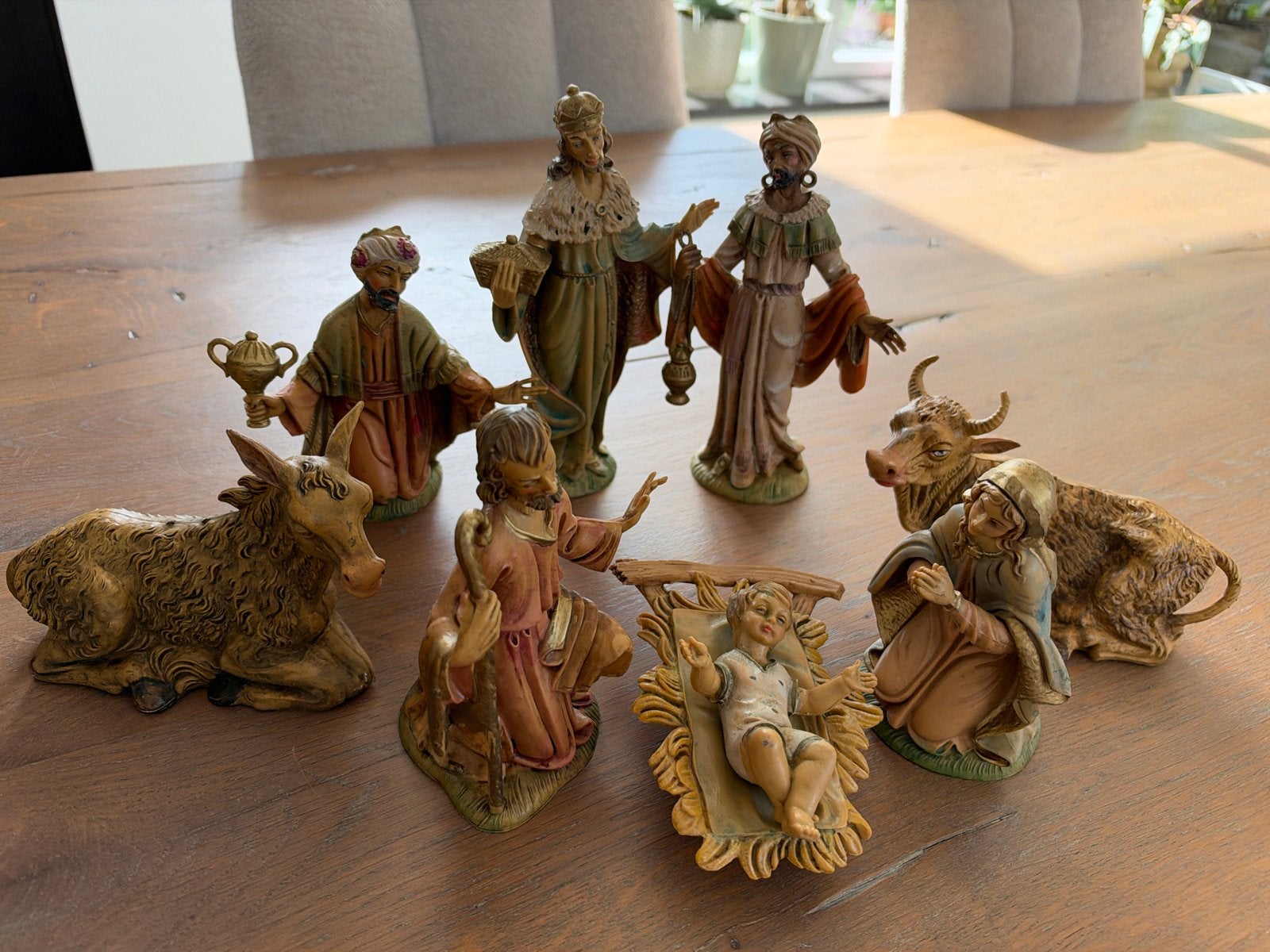 Kerststal Beelden Set - Hoogste Koning 19 cm, Verzamelen, Ophalen of Verzenden, Gebruikt, Beeld(je), Christendom | Katholiek