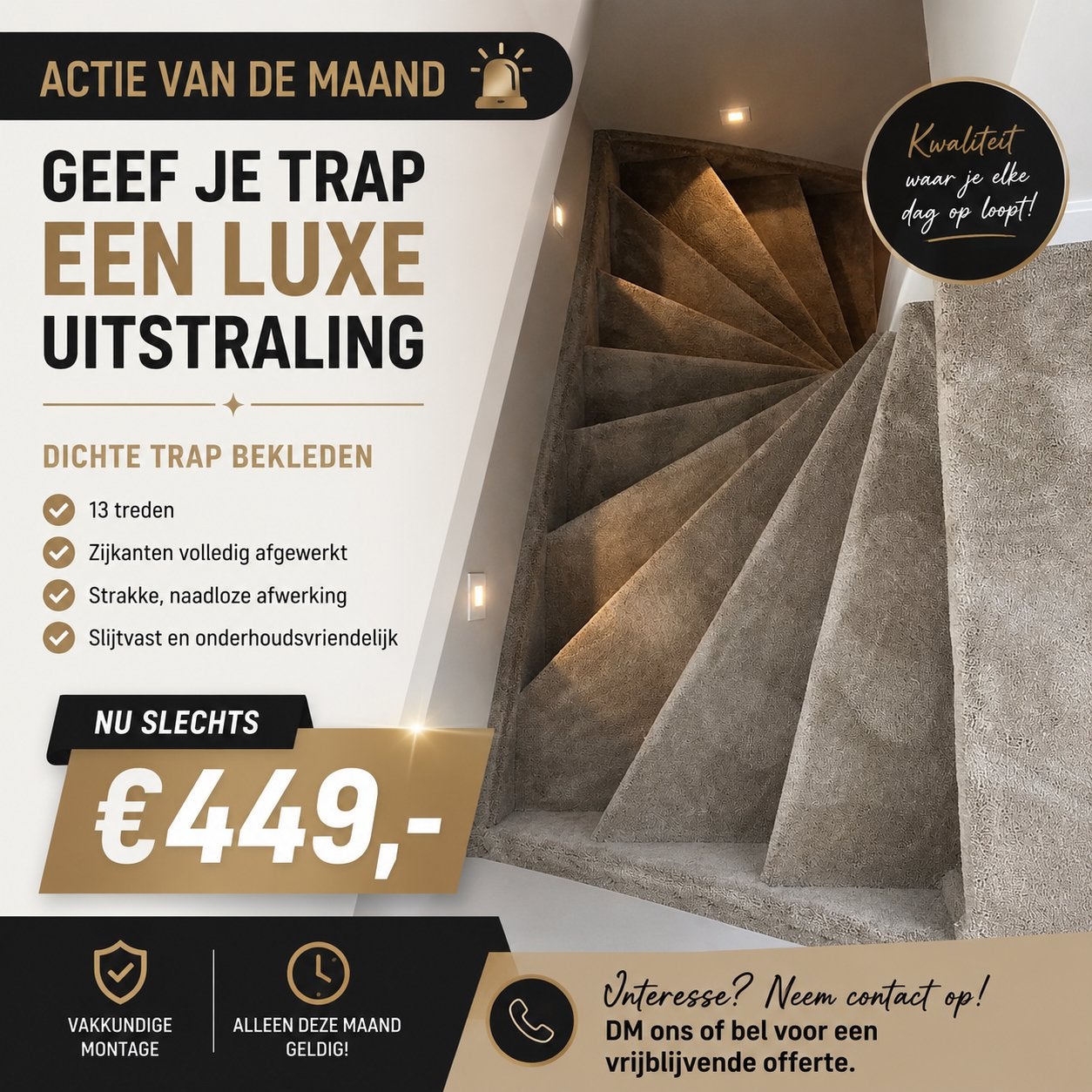 Trappen bekleden met ons top kwaliteit tapijt, Ophalen of Verzenden, Nieuw, Tapijt