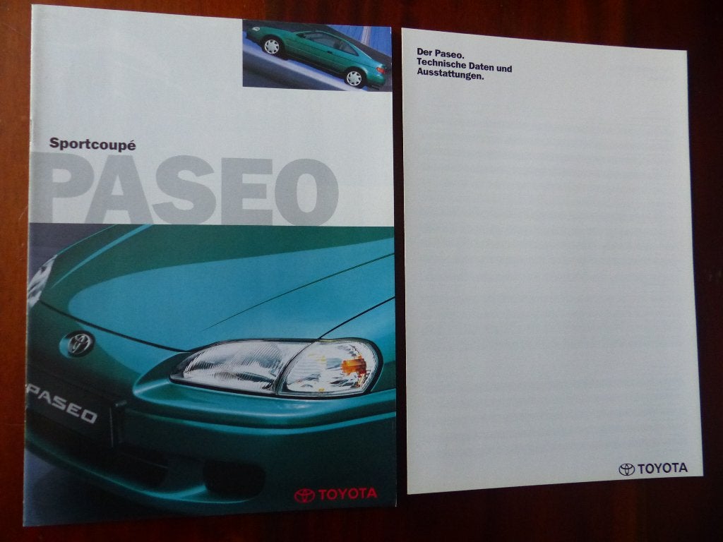Toyota Paseo 1996 brochure set, Verzenden, Zo goed als nieuw, Toyota