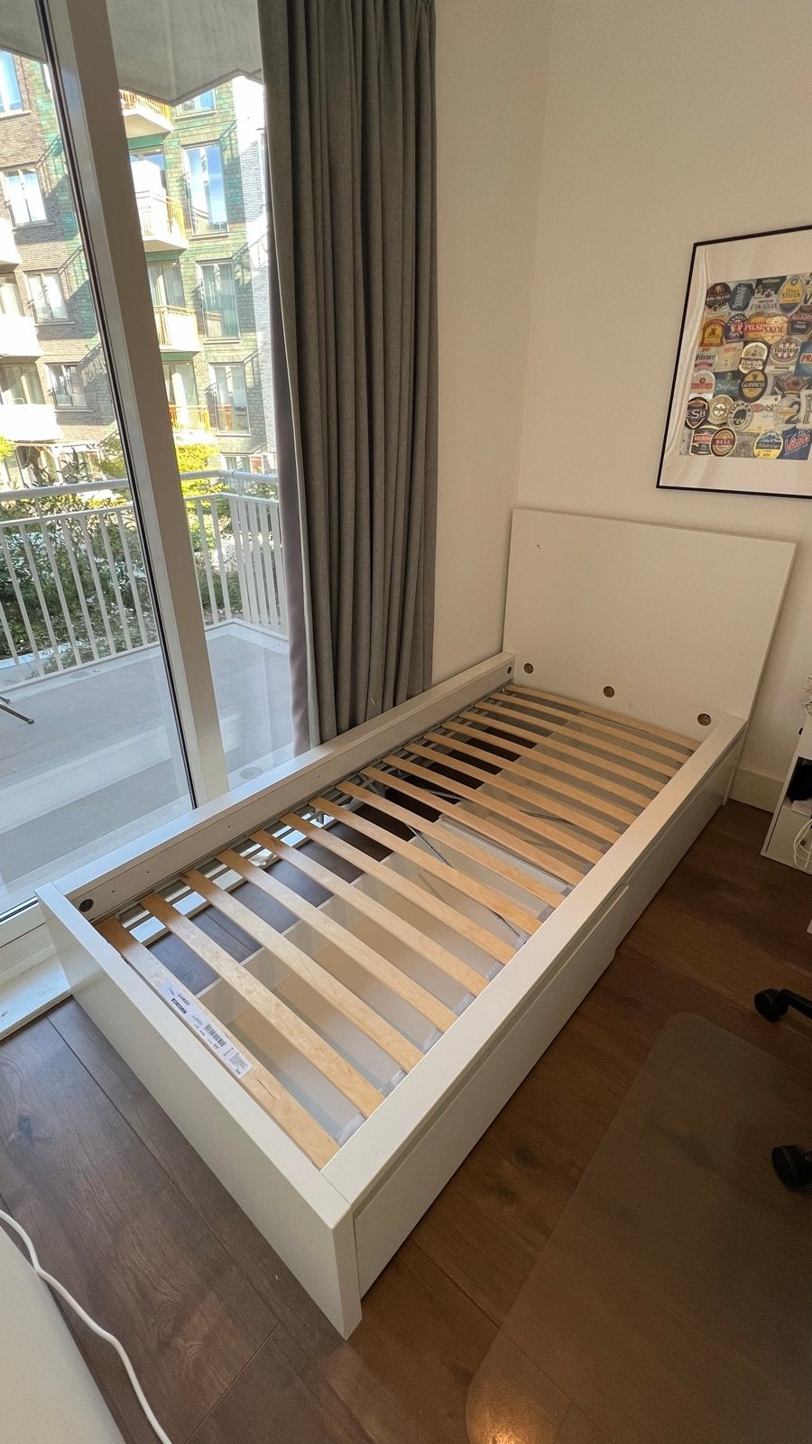 IKEA Malm Bedframe 90x200 (excl. matras), Huis en Inrichting, Slaapkamer | Bedden, Ophalen, Gebruikt, 90 cm, Eenpersoons