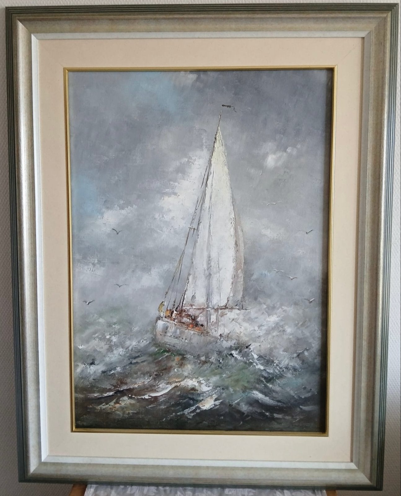 Schilderij: Zeilboot op zee, Ophalen