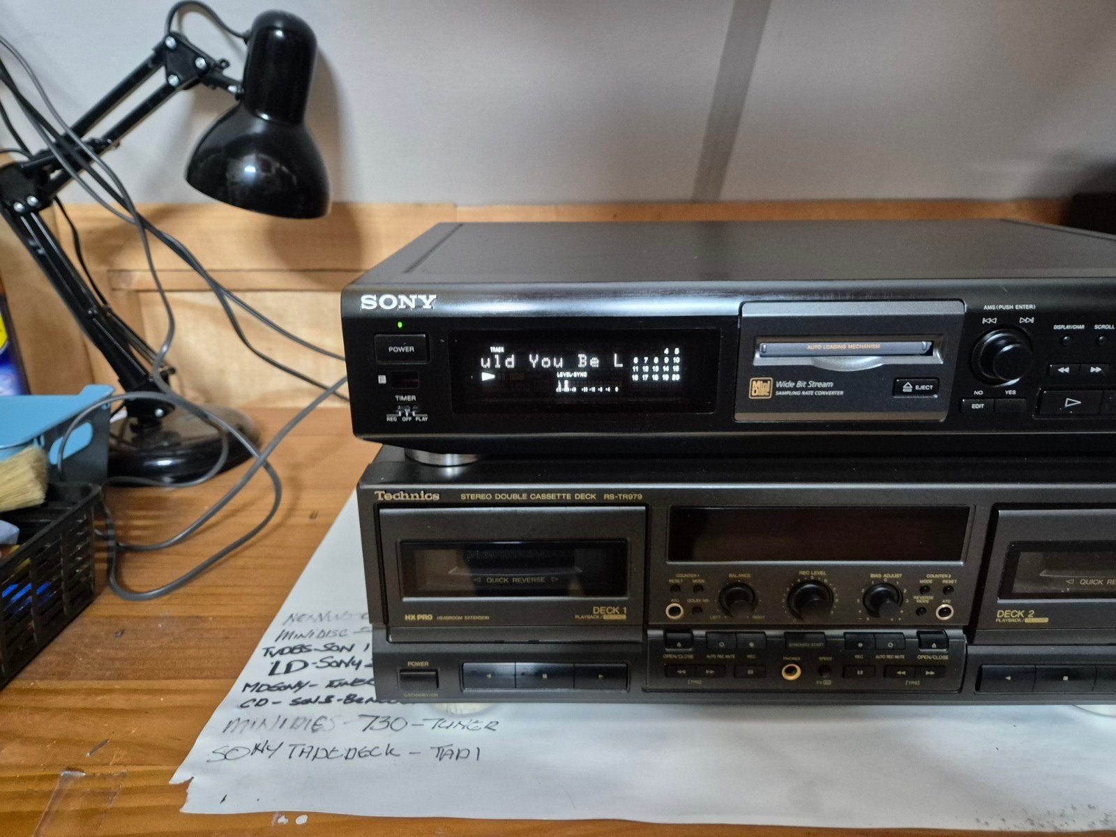 Sony MDS-JE510 MD-speler met afstandsbandsbediening RM-D7M., Ophalen of Verzenden, Minidisc-speler