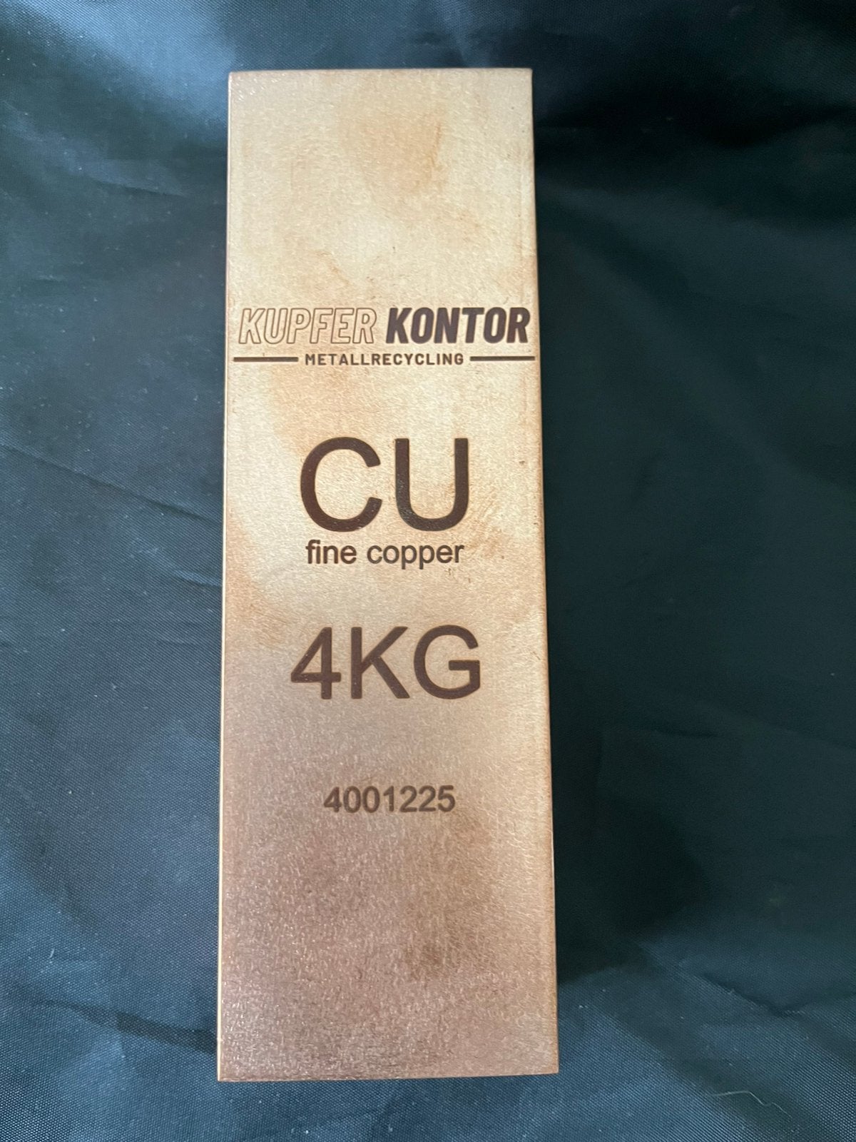 Mooie koper baar 4 kilo. 999.9 met certificaat, Ophalen of Verzenden, Koper