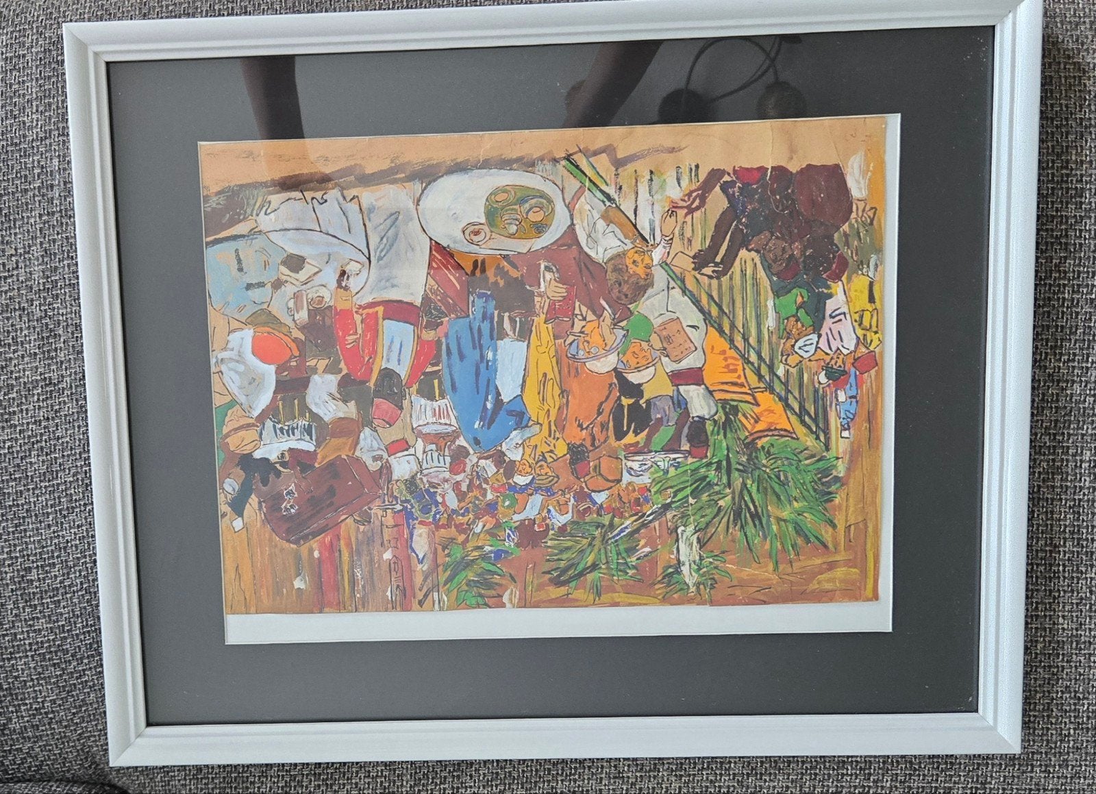 Schilderij van Henk Vos - Abstracte scène, Antiek en Kunst, Kunst | Schilderijen | Klassiek, Doek, Expressionistisch, Ophalen of Verzenden