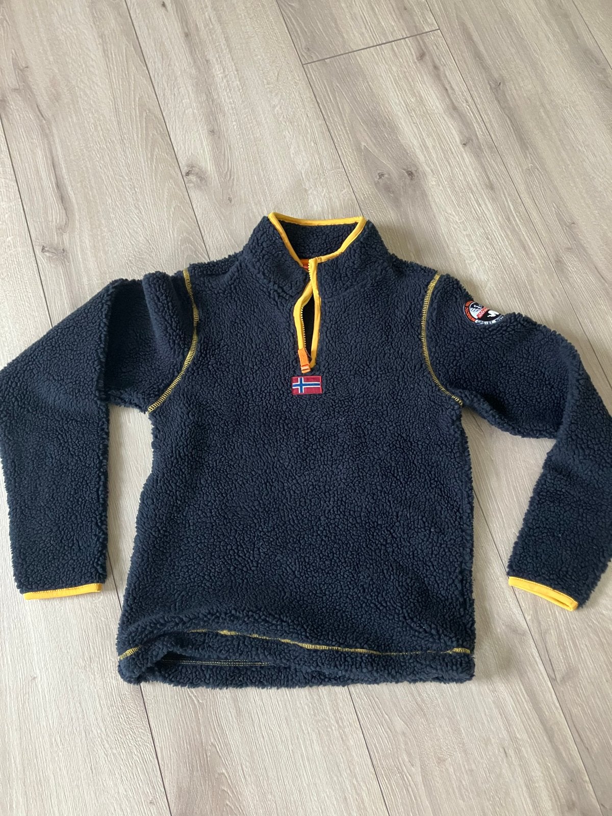 Napapijri Fleece Trui Donkerblauw Maat 14 - 162, Ophalen, Zo goed als nieuw, Jongen