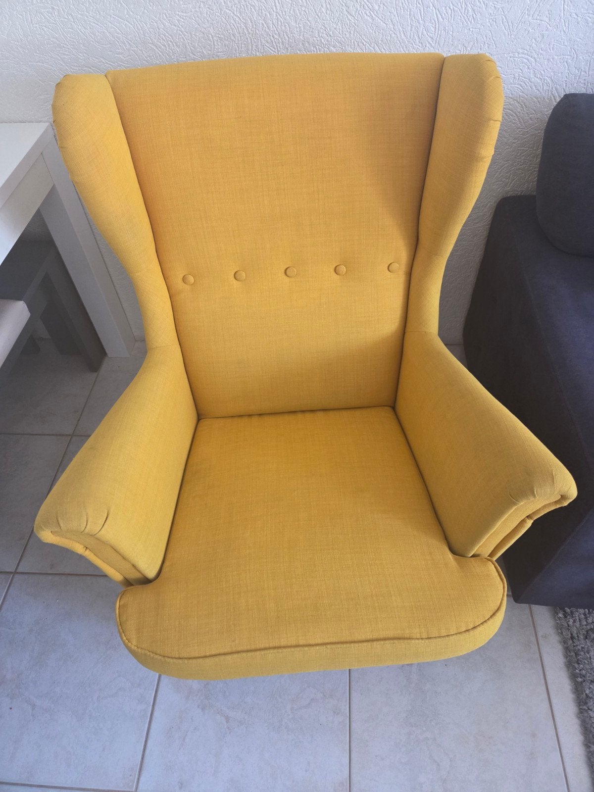 Gele oorfauteuil - Comfortabele fauteuil in goede staat, Ophalen, Gebruikt, Klassiek, Modern, Comfort, 75 tot 100 cm
