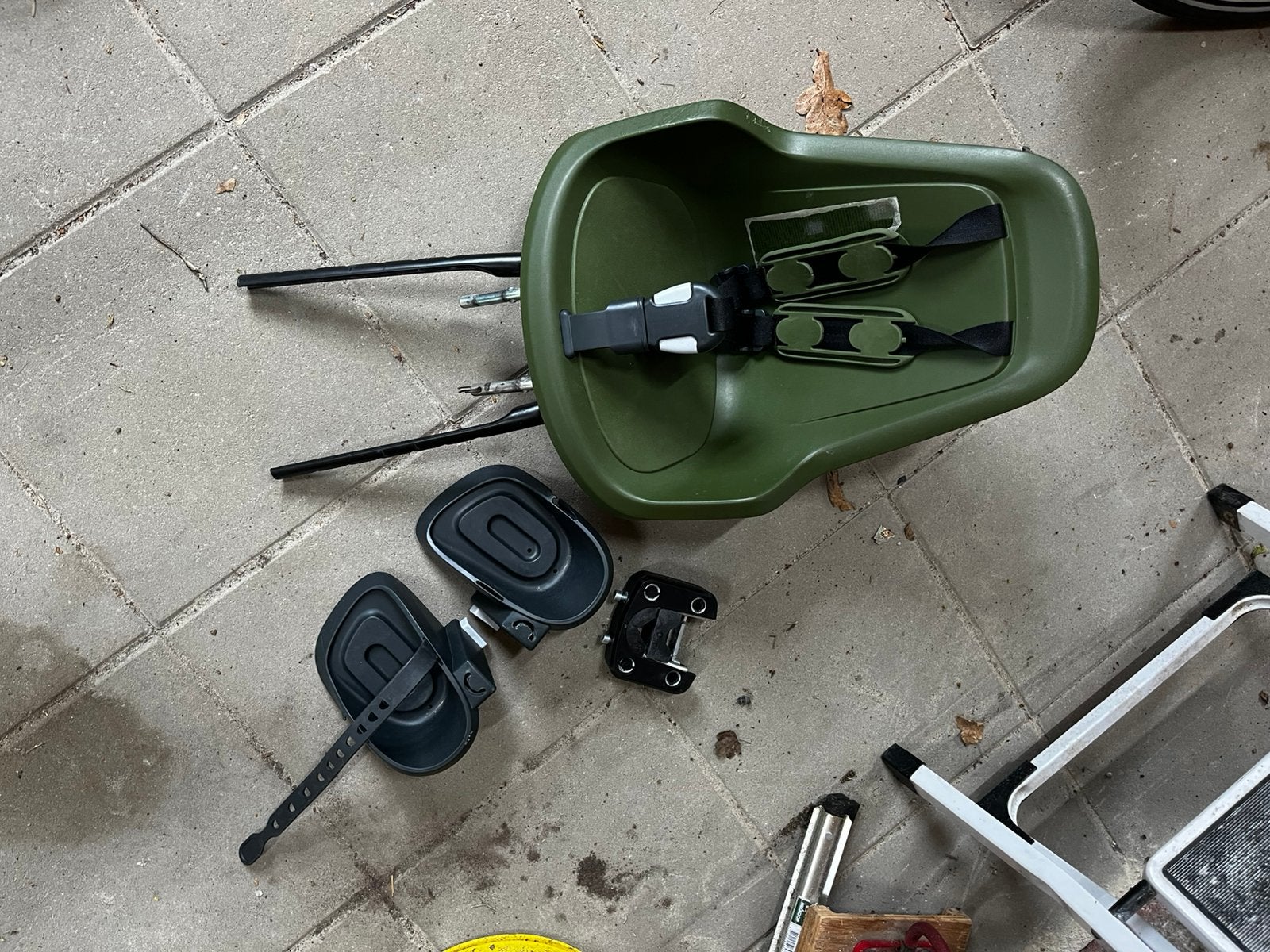 Bobike One Mini Fietsstoeltje Voor - groen, Ophalen, Gebruikt, Voorzitje, Voetsteuntjes