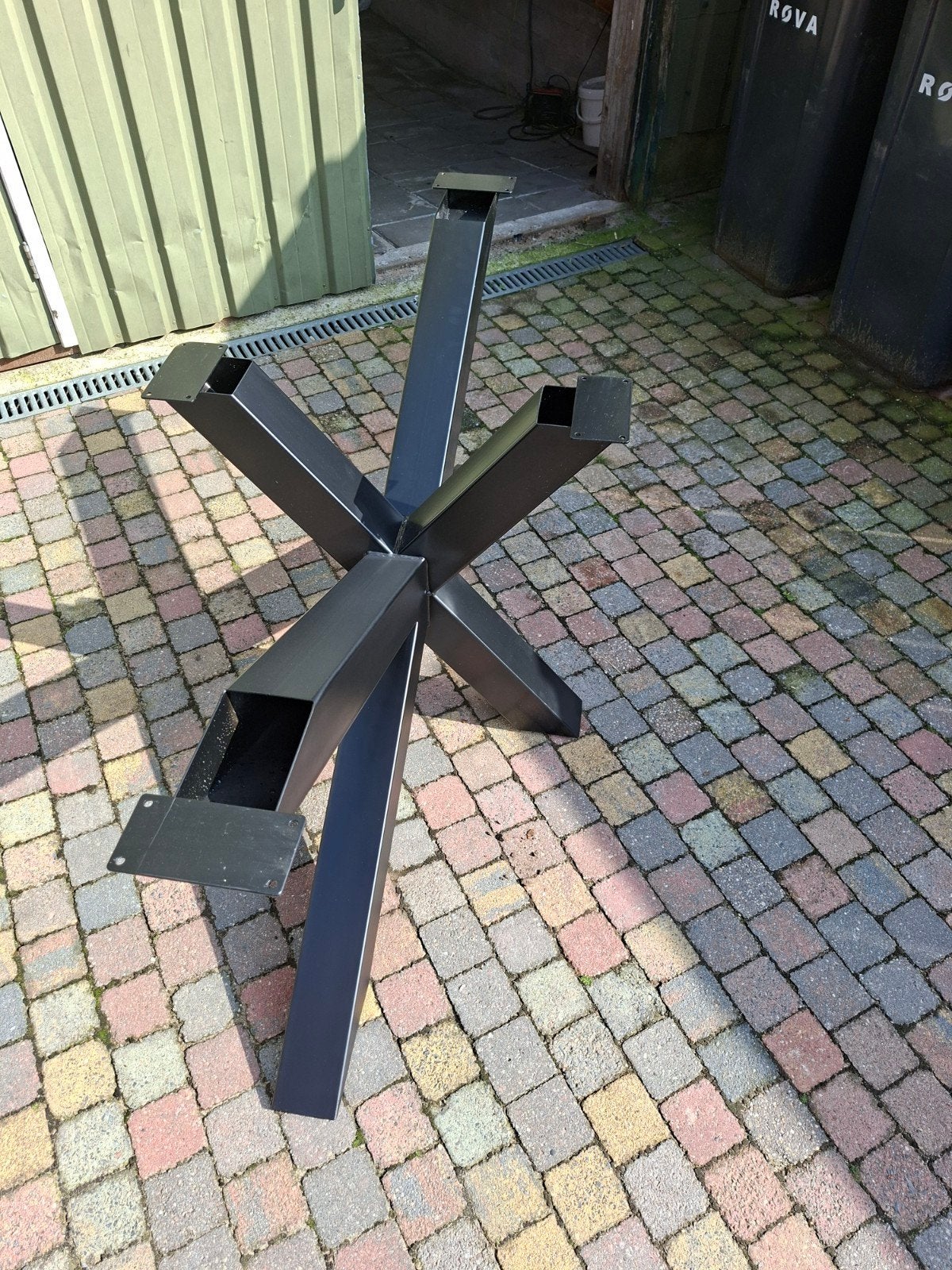 Zwart metalen tafelpoot, matrix, 160x70 cm, Tafelpoot, Industrieel, Modern, Zo goed als nieuw, Overige vormen