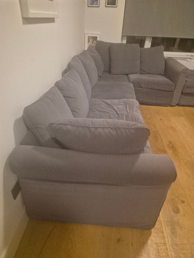 IKEA GRÖNLID Modulaire Hoekbank (Grijs) – Zelf in te delen!, Huis en Inrichting, Ophalen, 250 tot 300 cm, Gebruikt, 125 tot 150 cm