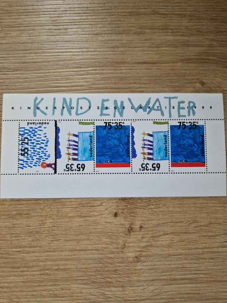 Kinderpostzegels 1988 'Kind en Water' met originele envelop, Ophalen of Verzenden