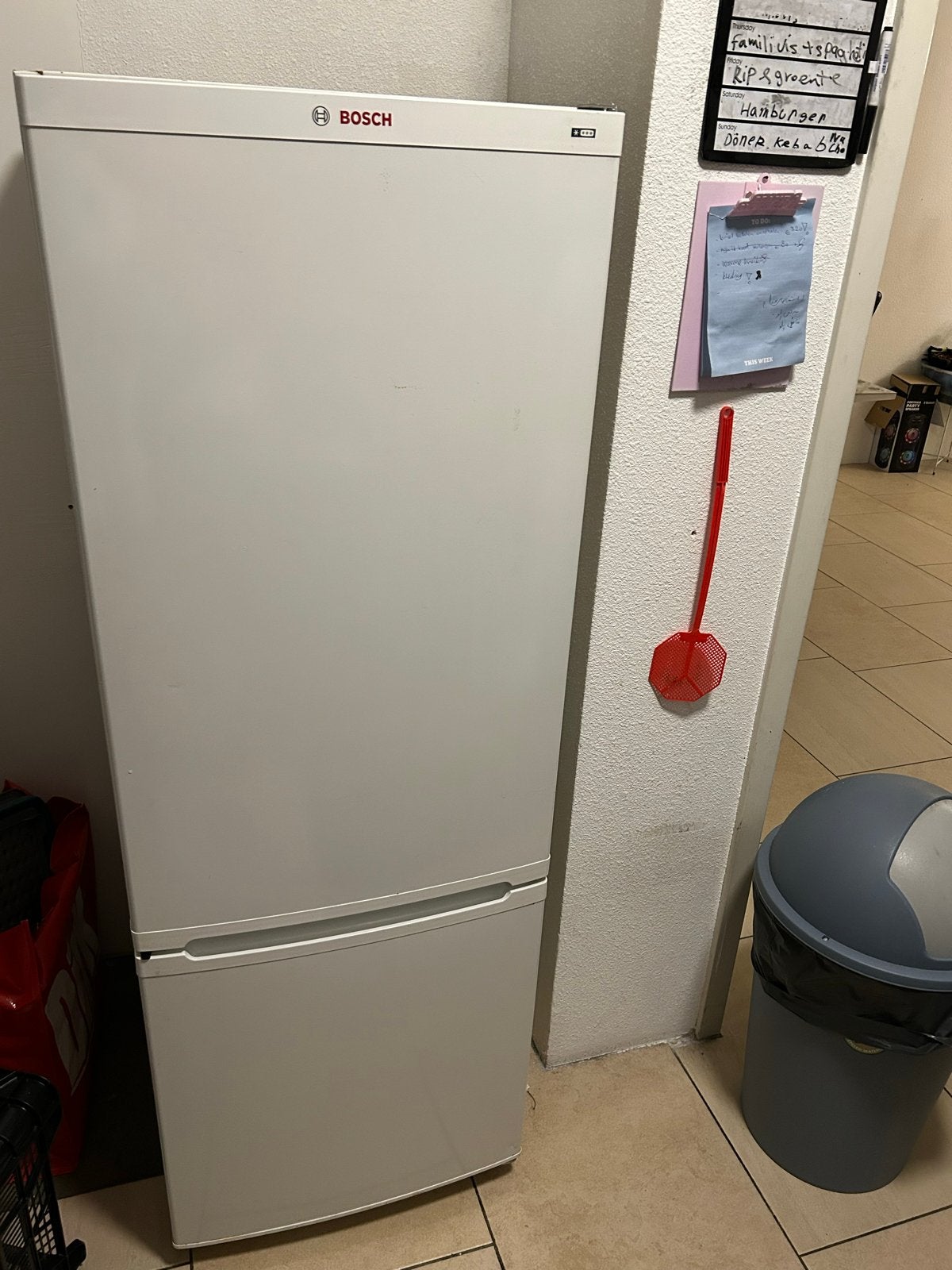 Bosch koel-vriescombinatie, wit, Witgoed en Apparatuur, Ophalen, 150 tot 200 liter, Gebruikt, 60 cm of meer