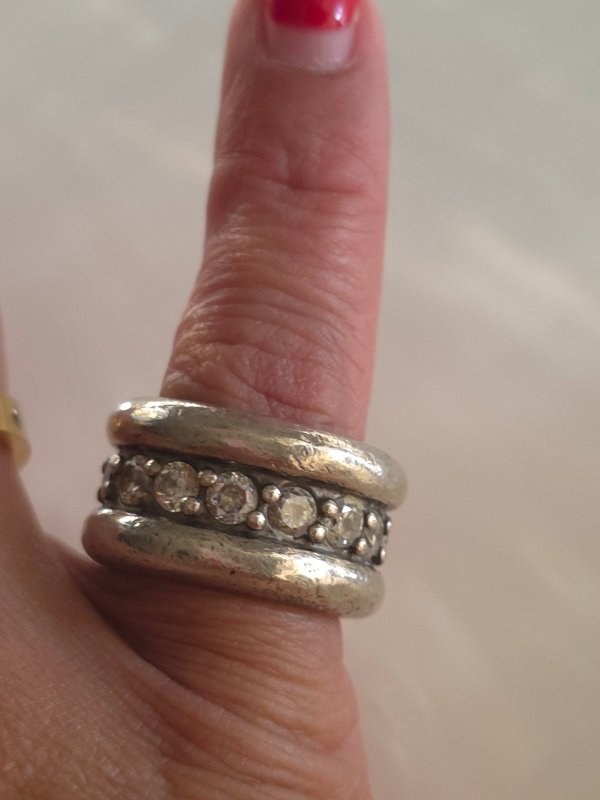 Sterling zilveren grove ring, Gebruikt, Zwanensingel 239, 17 tot 18, Dame of Heer