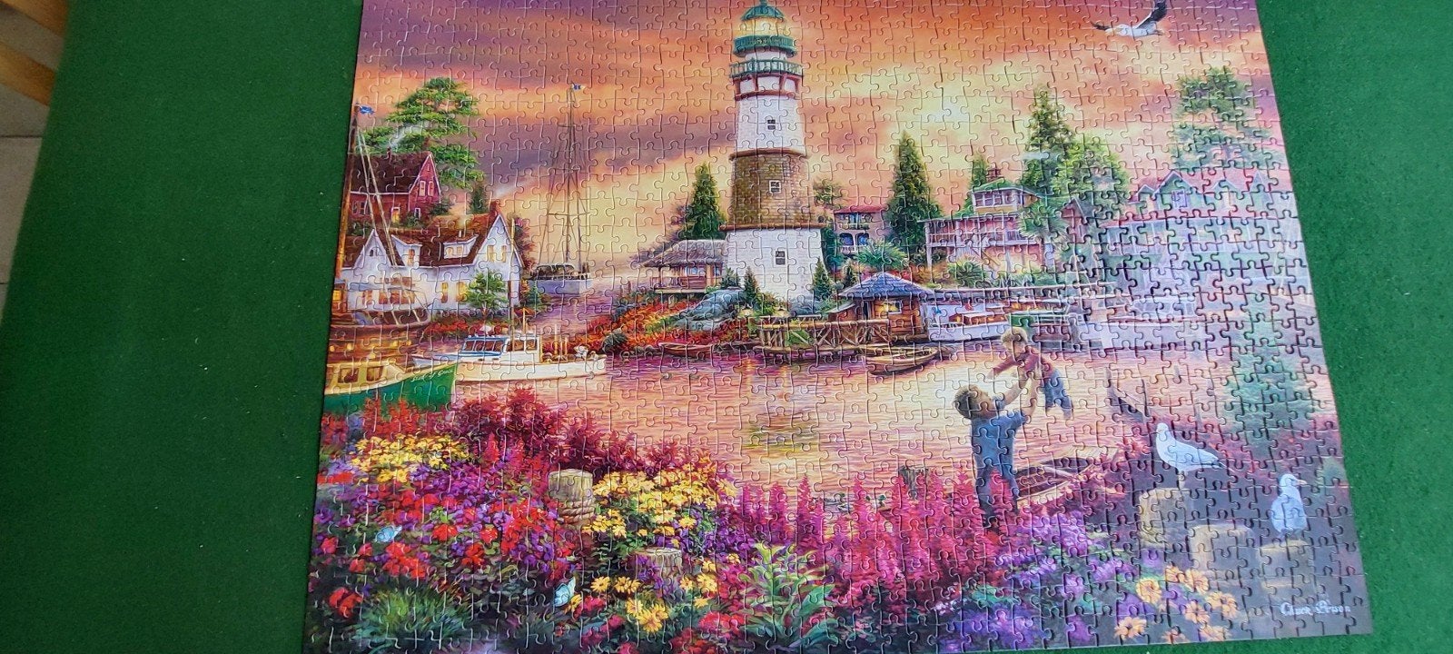 Castorland puzzel. Mooi uitzicht op de vuurtoren.1000STUKJES, Ophalen of Verzenden, 500 t/m 1500 stukjes, Zo goed als nieuw, Legpuzzel