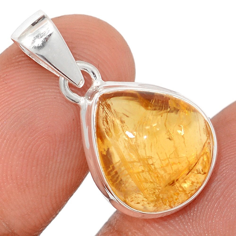 Citrien hanger, 925 Sterling Zilver, Overige voorstellingen, Geel, Nieuw, Ophalen of Verzenden