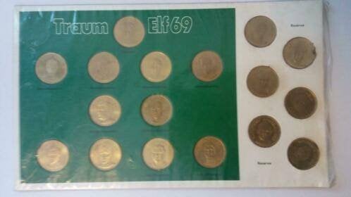 Traum elf 69 voetbal munten Duitsland vintage Bergmann, Verzenden, Gebruikt, Buitenlandse clubs