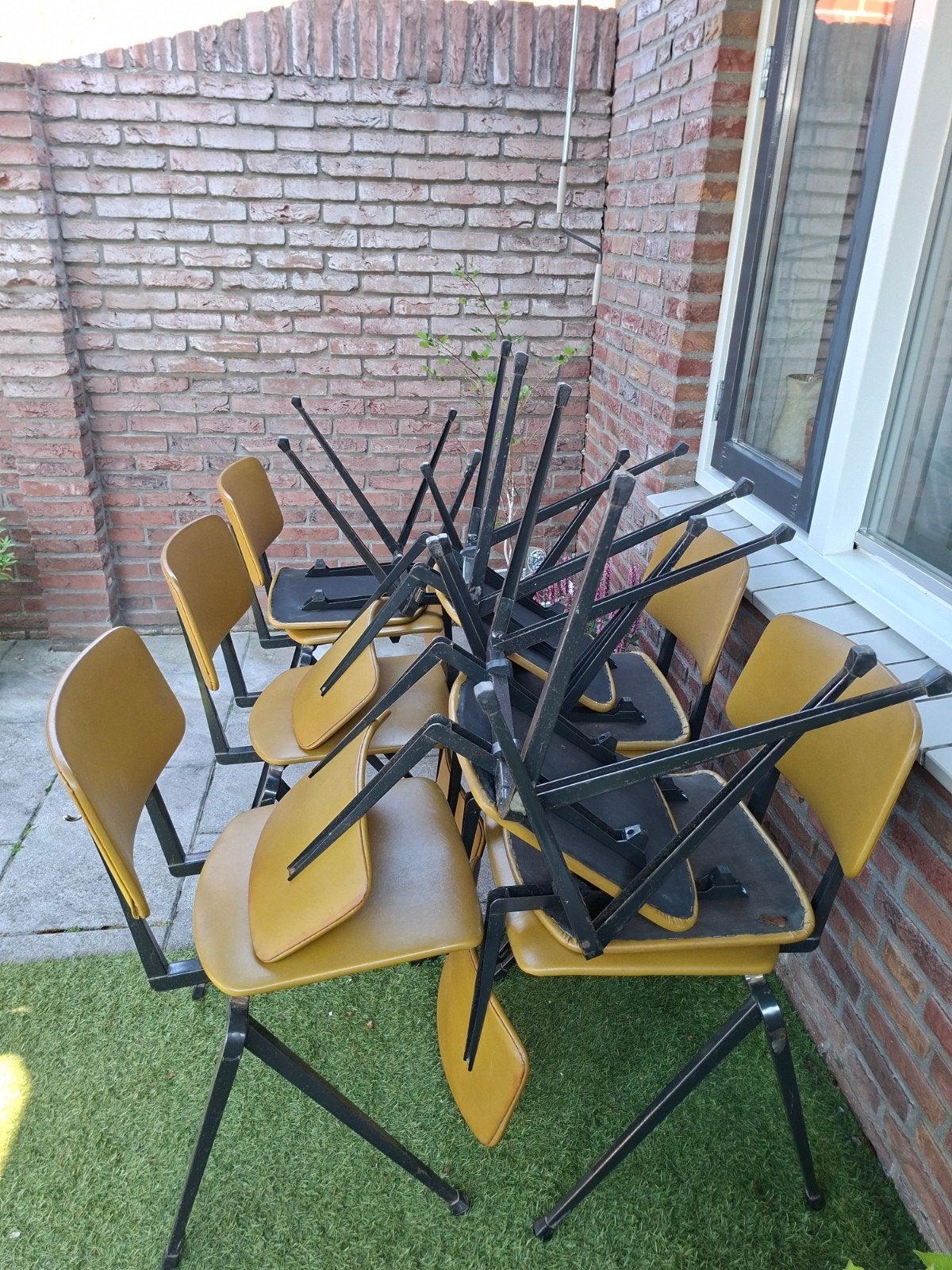 Vintage retro stoelen 10 stuks, Ophalen, Hout