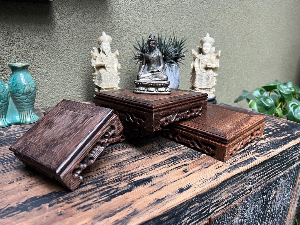 chinese onderzetter houder voet vaas chinees hout display, Hout, Verburgt Vintage, Nieuw, https://verburgtvintage.nl/#contact