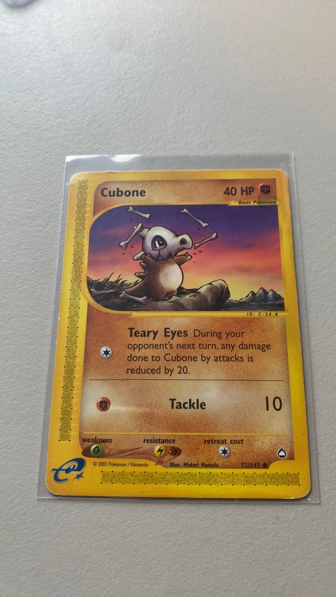 Een mooie cubone pokemon kaart, Ophalen of Verzenden, Zo goed als nieuw, Losse kaart