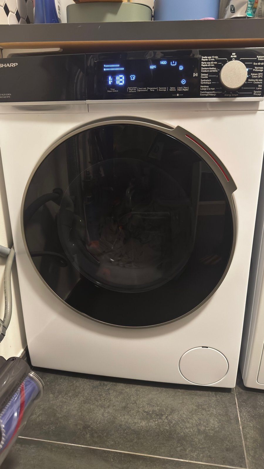 Sharp ES-NL814CWDA Wasmachine - 8kg, 1400 RPM, Witgoed en Apparatuur, 1200 tot 1600 toeren, 8 tot 10 kg, Ophalen of Verzenden