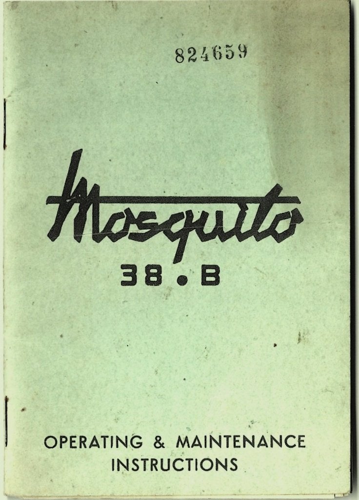 Mosquito 38 B manual handleiding + 2x aanvulling (8060z), Verzenden, Zo goed als nieuw