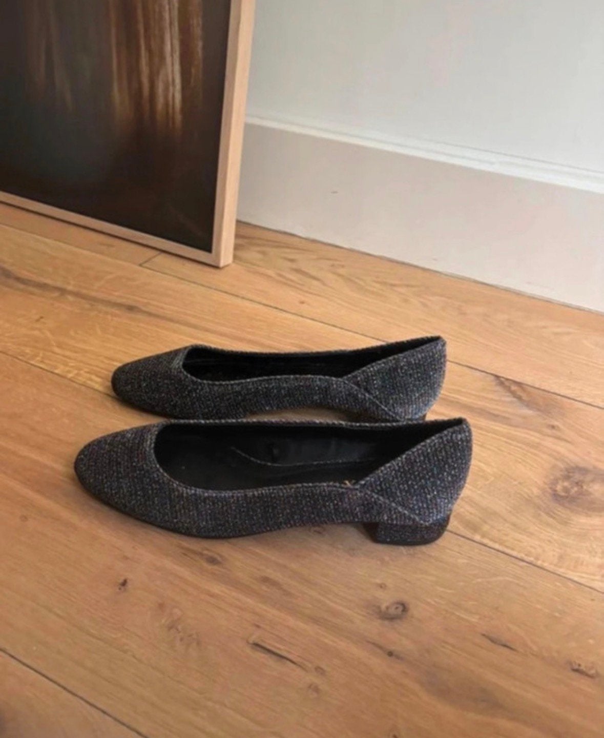 Zara glitter ballerina, loafers, platte flats,slip ons 36/37, Kleding | Dames, Ophalen of Verzenden, Zo goed als nieuw, Instappers