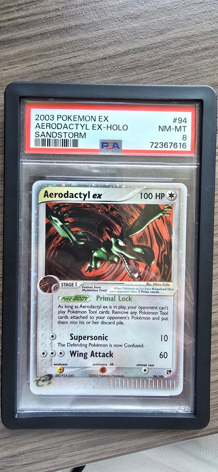 Pokémon Aerodactyl 94/100 PSA 8, Ophalen of Verzenden, Zo goed als nieuw, Losse kaart