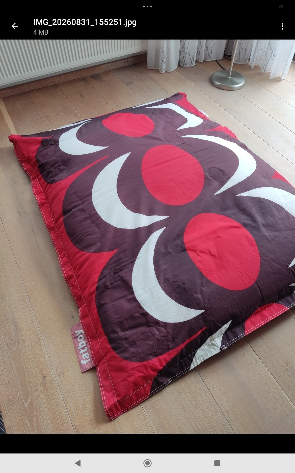 Moderne Fatboy zitzak 175x135cm, Ophalen, Gebruikt, Rood, Zitzak