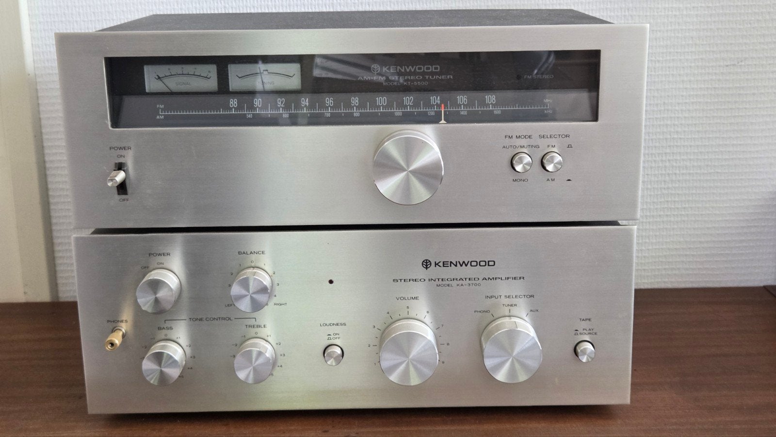 Kenwood KA-3700 Versterker & KT-5500 Tuner Set, Ophalen, Zo goed als nieuw, Tuner of Radio, Losse componenten